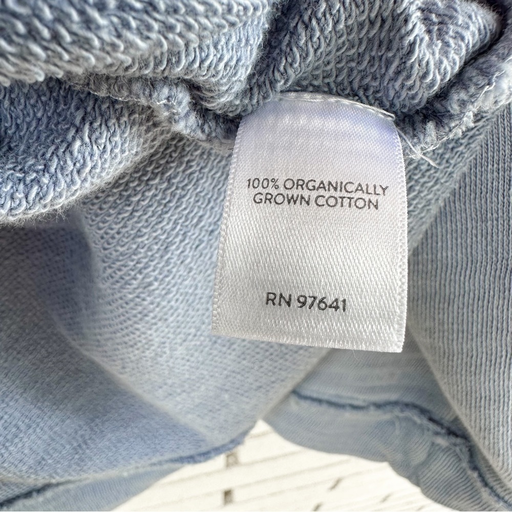 J Jill Pure Jill Oversized Organic Cotton Raw Seam Light Blue Sweatshirt XS‎ - Picture 6 of 8